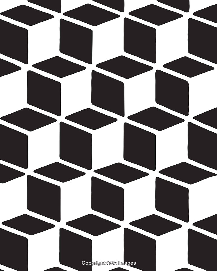 Abstract Black and White Cubic Pattern Design Background
