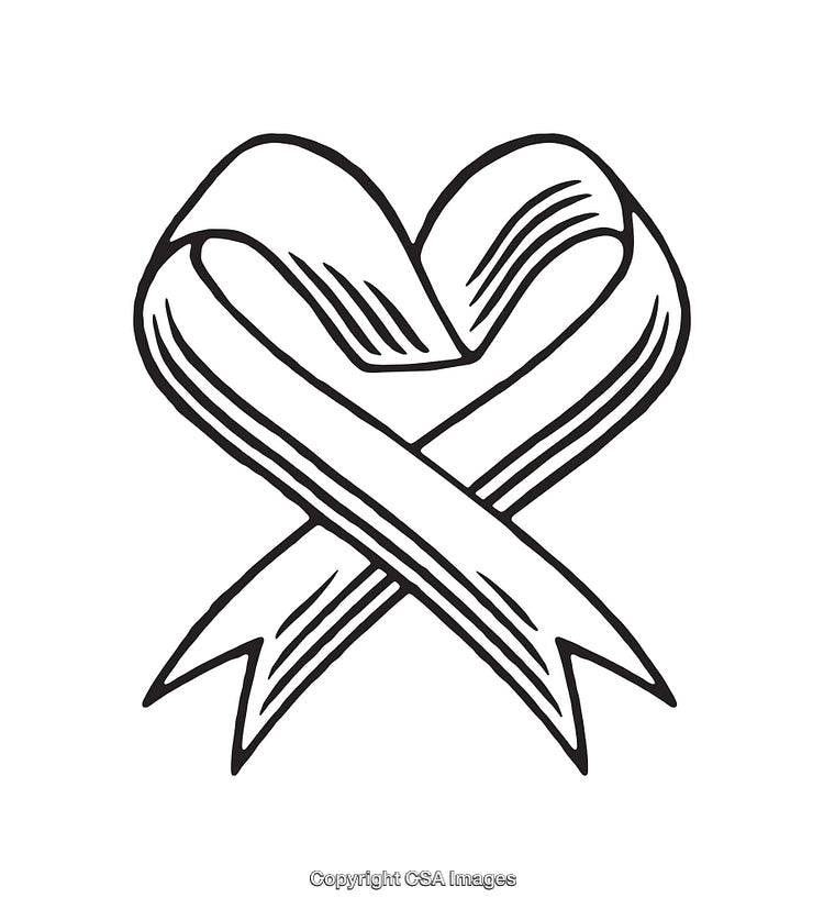 Heart-Shaped Ribbon Line Art Illustration Displaying Love and Elegance