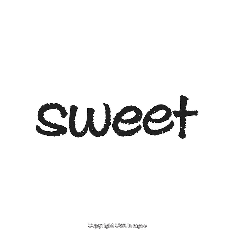 Bold Hand-Drawn Sweet Text Calligraphy in Black on a White Background