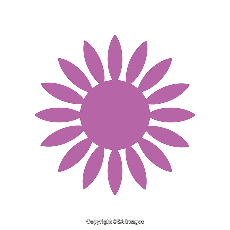 Purple Daisy Shape Illustration on a White Background