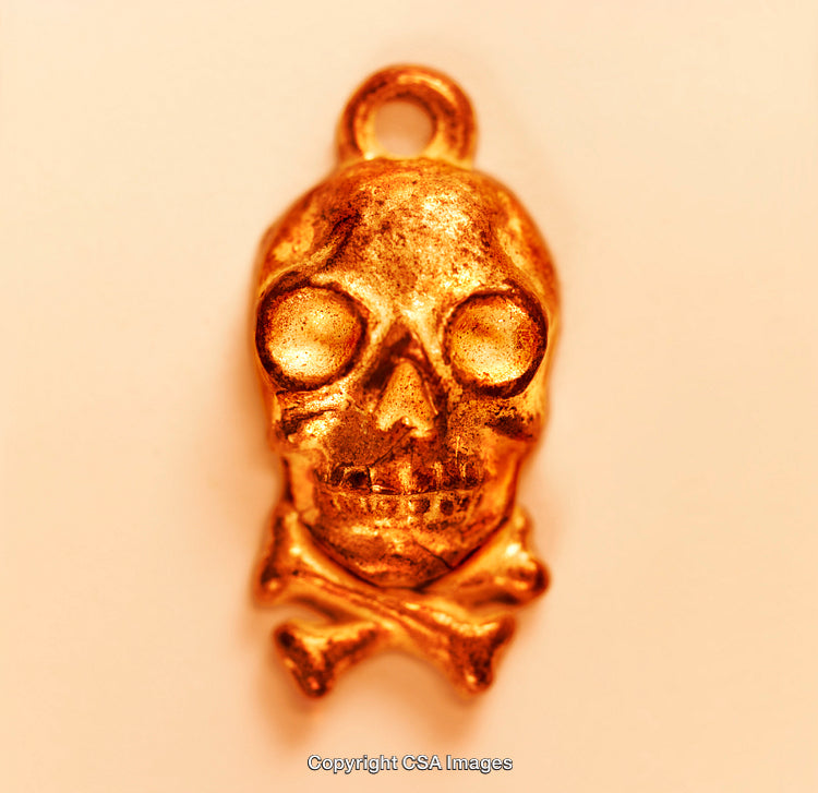Golden Skull Pendant Featuring Luxurious Shiny Finish on Light Background