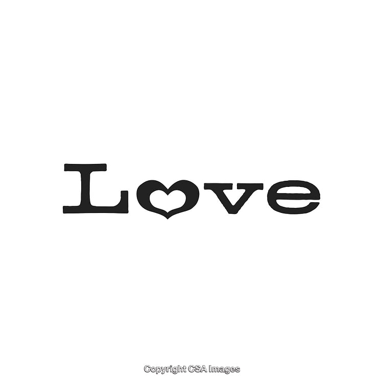 Stylized Love Typography with a Heart Shape in a Minimalist Design