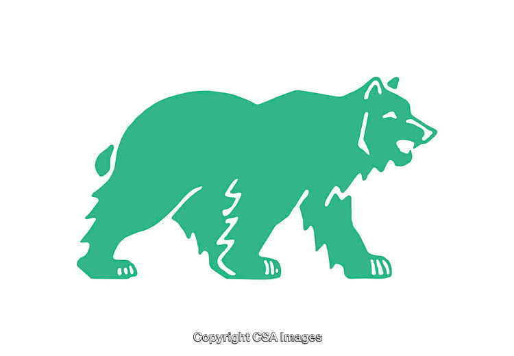 Minimalistic Green Bear Icon Illustrating Wildlife and Strength