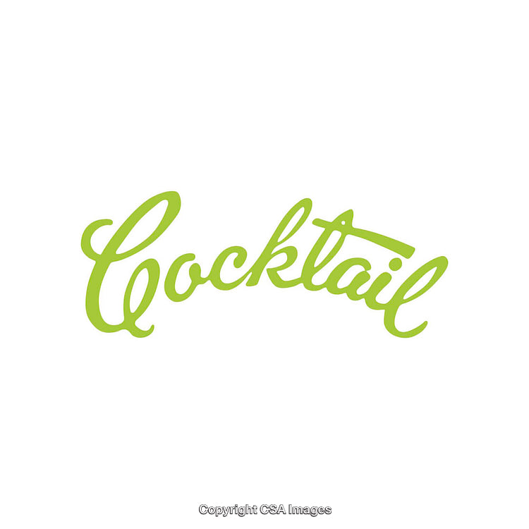 Green Text Design Featuring the Word 'Cocktail' on White Background
