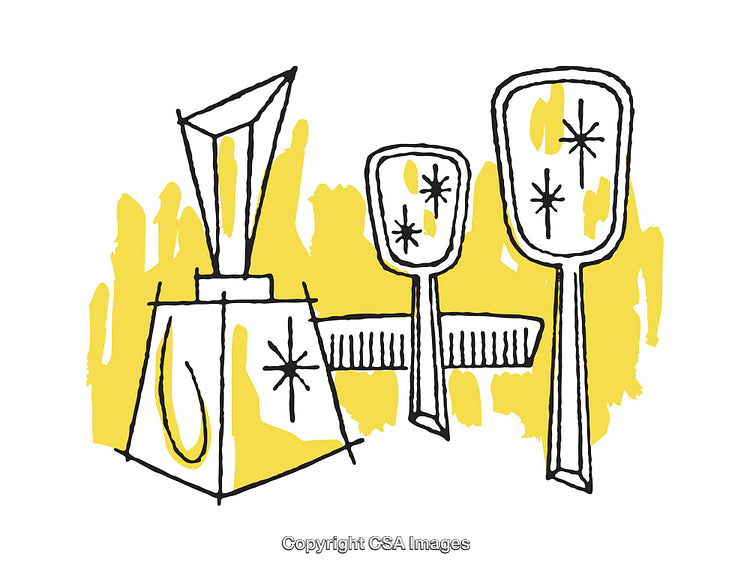 Colorful Abstract Illustration Featuring Whimsical Shapes and Symbolic Designs
