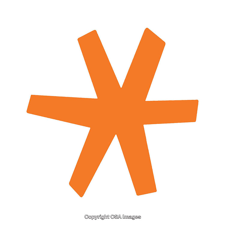 Bold Abstract Orange Star Symbol on White Background