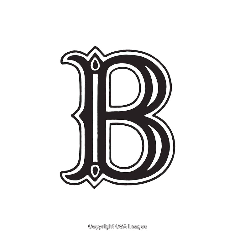 Decorative Monogram Themed Black Letter B In Vintage Style