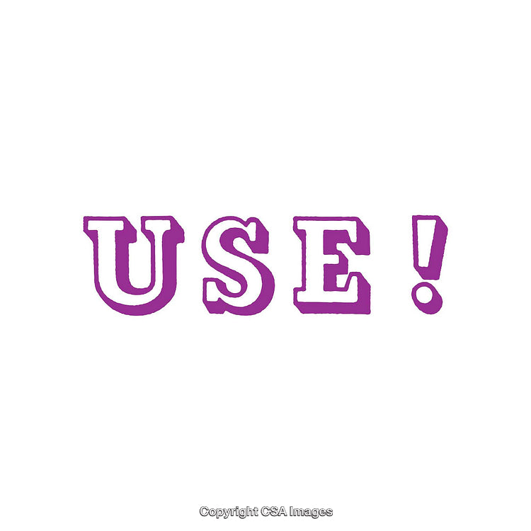 Purple Vintage Style Bold USE Typography on White Background