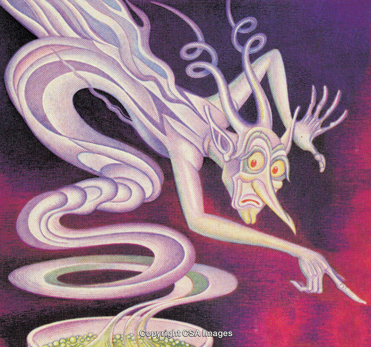 Abstract Demon-Like Entity Emerging in a Surreal and Colorful Fantasy Art