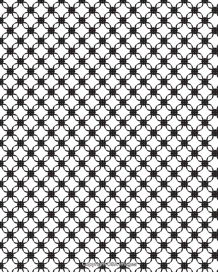 Seamless Black and White Geometric Pattern with Circle Motif