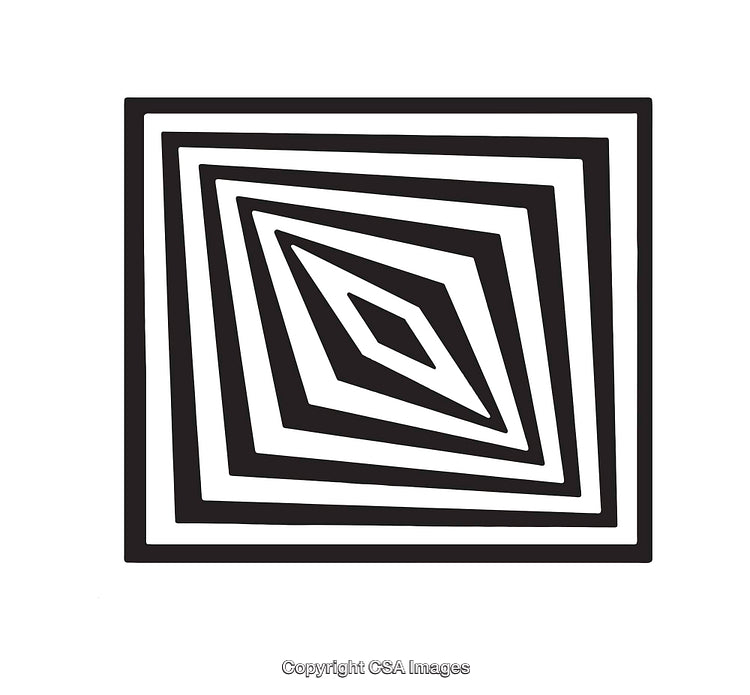 Geometric Black and White Abstract Line Art Illustration
