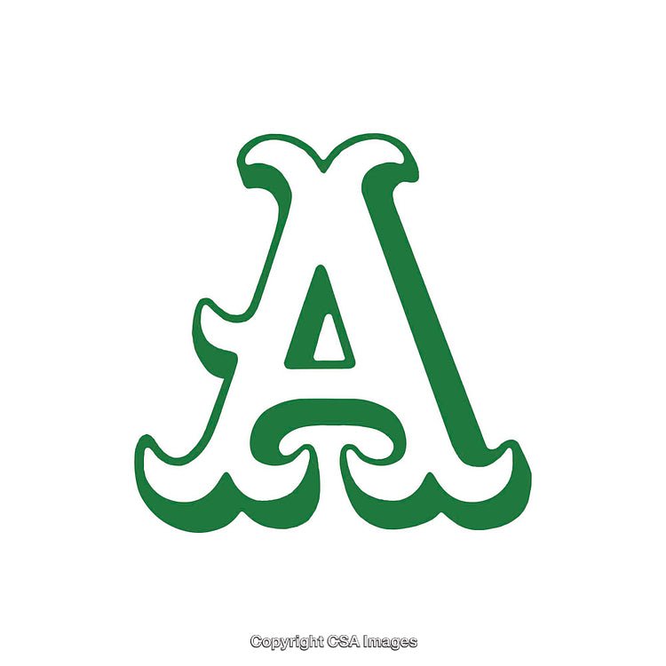 Bold Green A Letter Typography Design on White Background