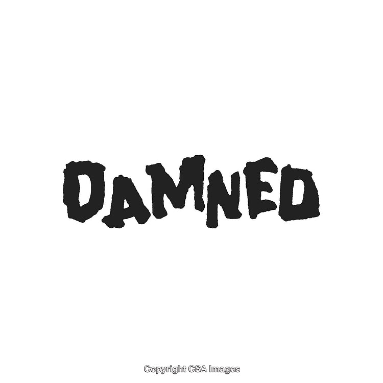Typography Design Featuring the Word 'Damned' in Bold Artistic Font Style