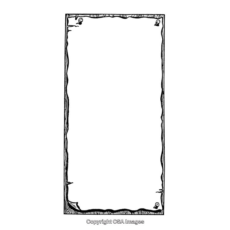 Black and White Vintage Rectangular Border with Decorative Details