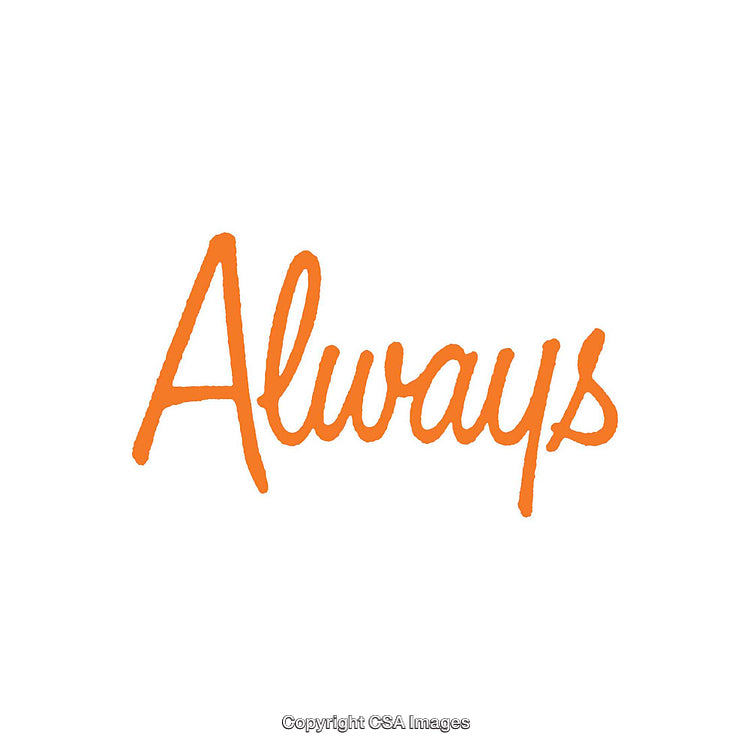 Minimalistic Typography Featuring the Word Always in Handwritten Orange Script