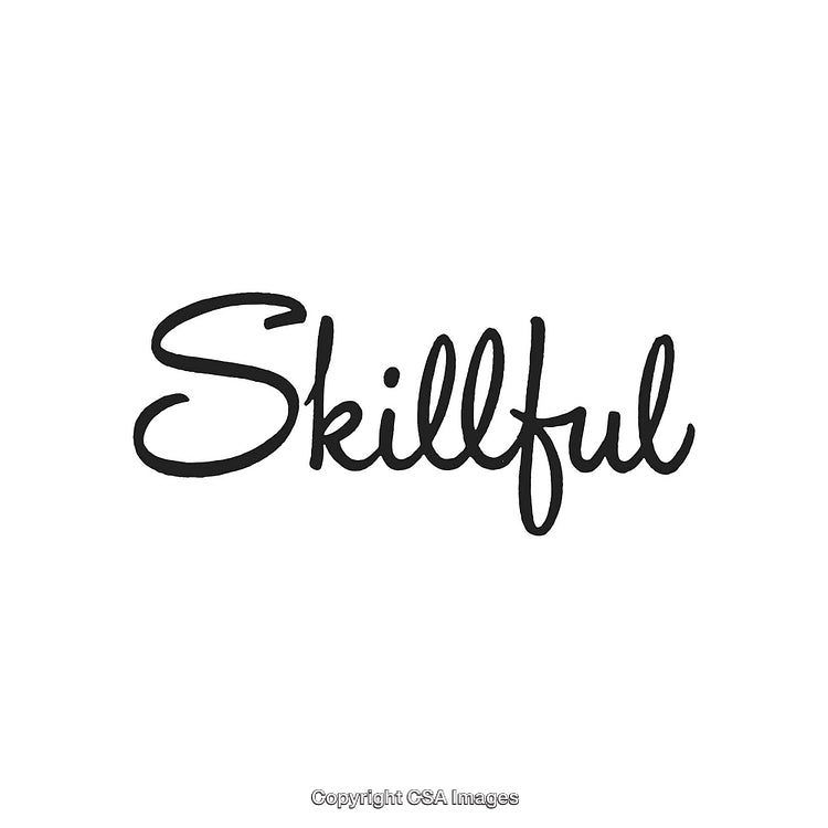 Modern Hand-Lettered Calligraphy Art Spelling the Word 'Skillful'