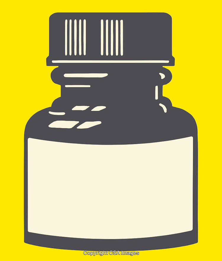 Minimalistic Illustration of a Bottle on Bold Yellow Background