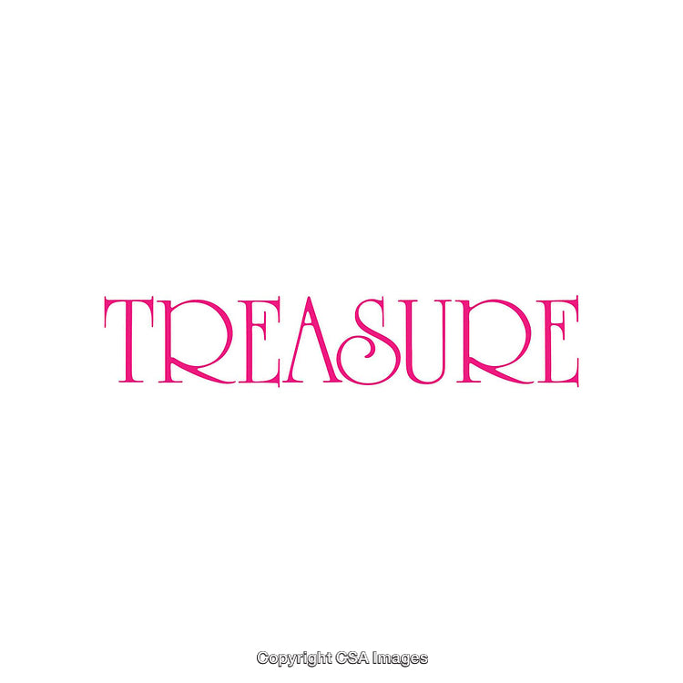 Elegant Pink Treasure Text on Minimalist White Background