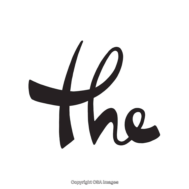 Stylish Black and White Typography Line Art Featuring Word 'The'