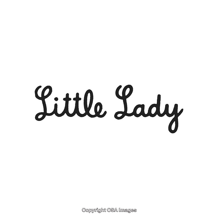 Elegant Handwritten Calligraphy Spelling "Little Lady" in Stylish Black Script
