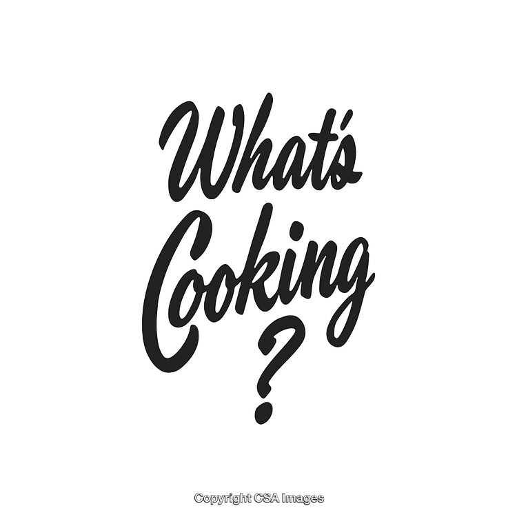 Classic Typography Design with Question 'What's Cooking?' in Stylish Font