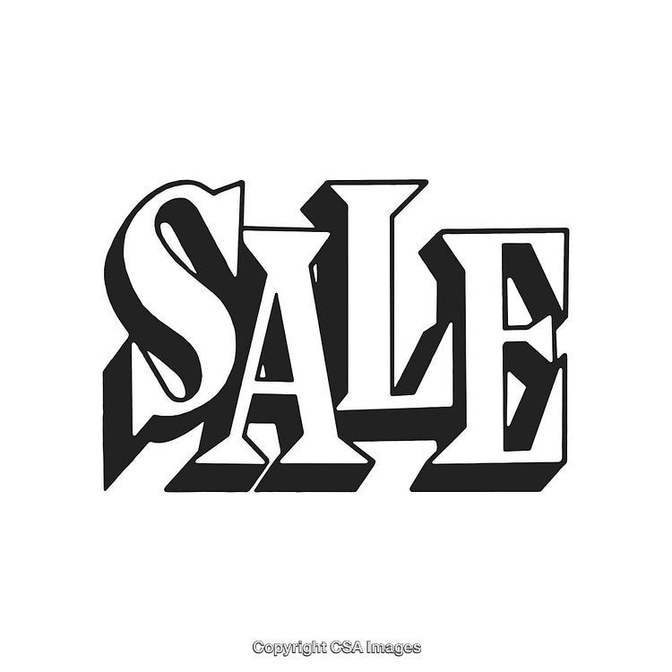 Bold Monochrome Sale Typography Design for Promotions or Advertisements