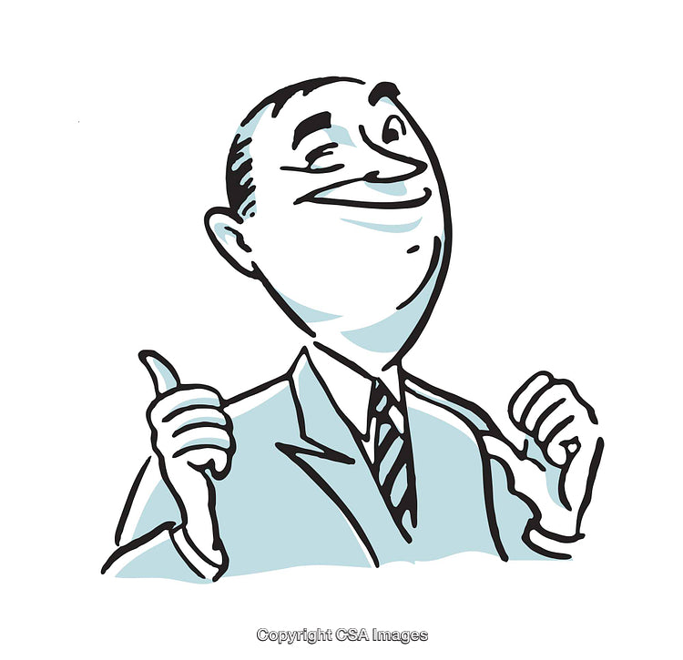 Confident Businessman Vintage Style Illustration With Charismatic Expression