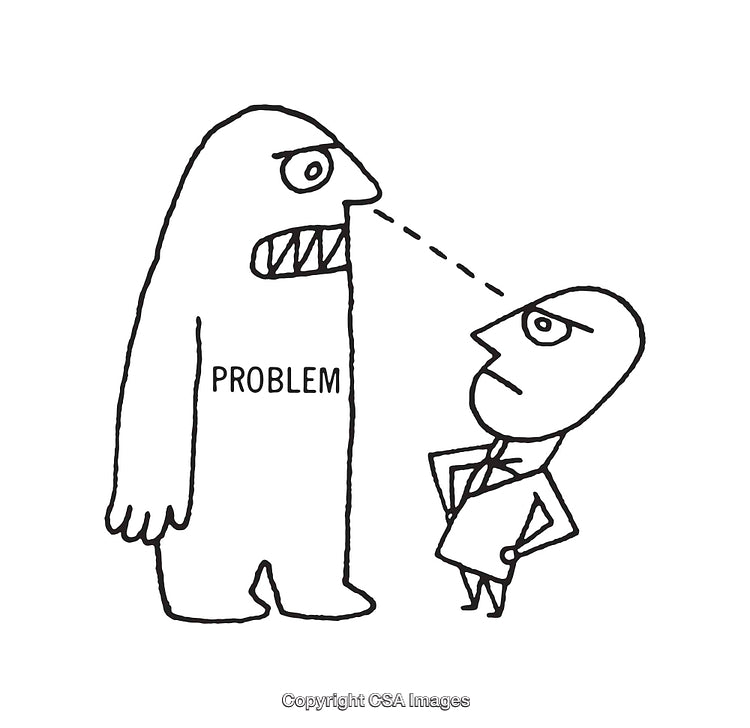 Businessman Facing a Problematic Challenge in a Illustrative Art Style