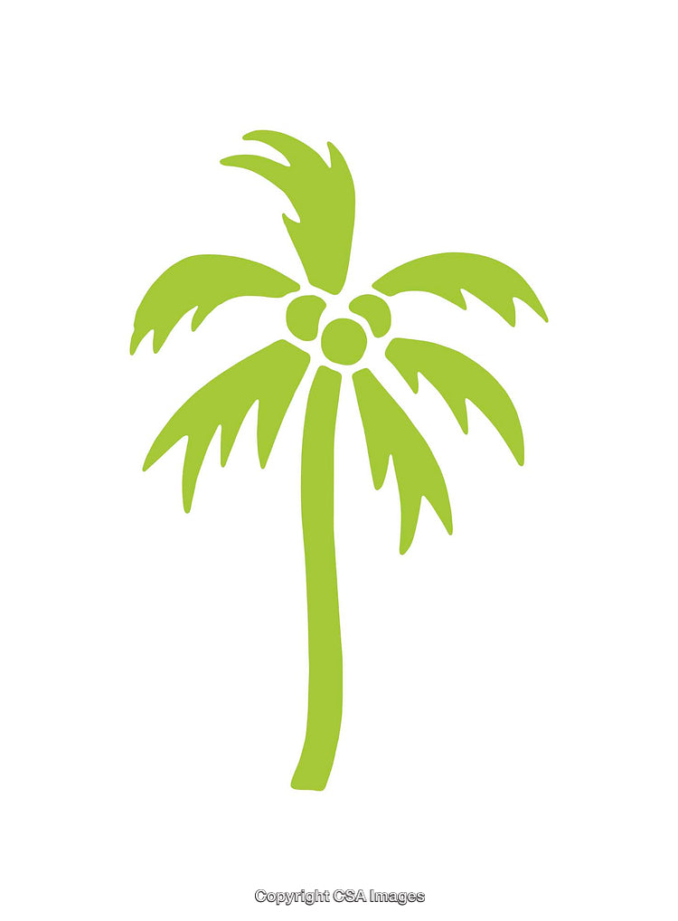 Simple Green Palm Tree Icon Design on White Background