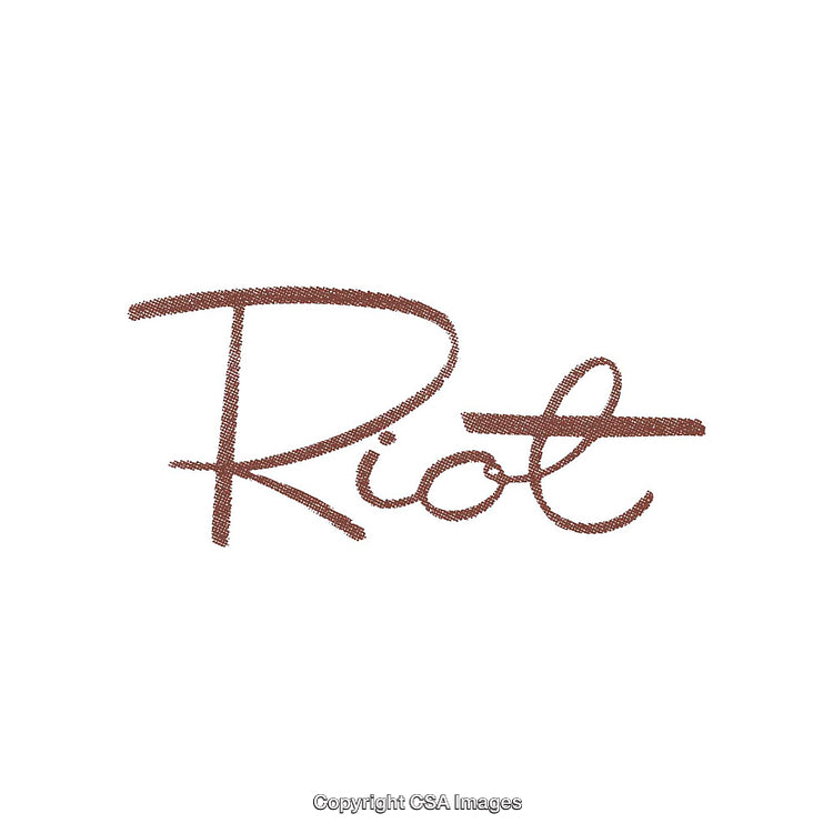 Stylish Typography Artwork Featuring the Word 'Riot' in Bold Handwritten Font
