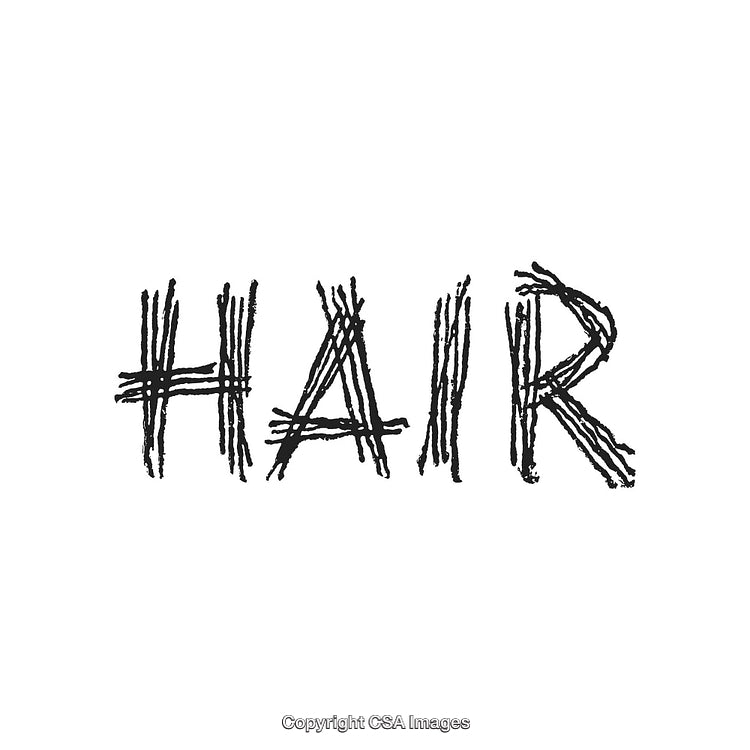 Unique Text Design With Hair-Themed Lettering in Scribbled Handwriting Style