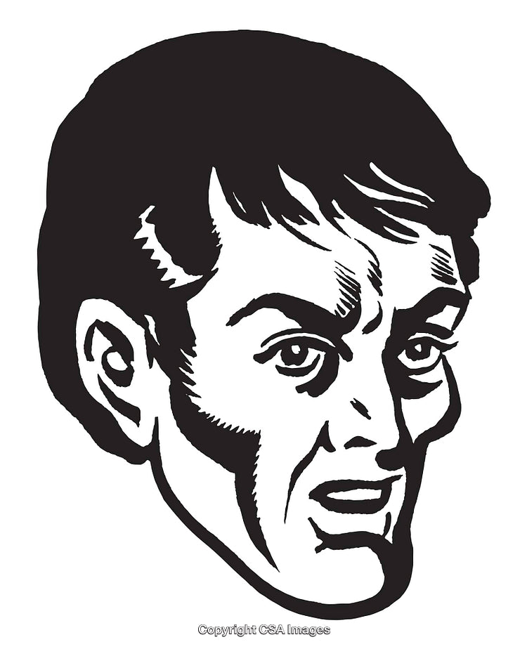 Vintage Black and White Illustration of a Facial Expression