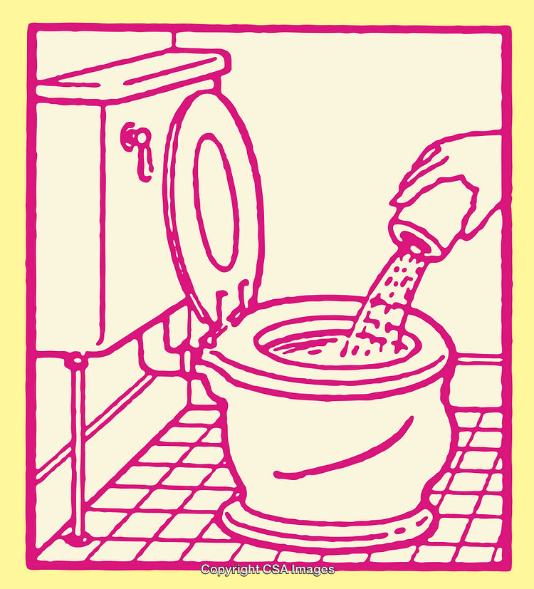 Illustration of Toiletry Cleaning with Vibrant Line Art Style