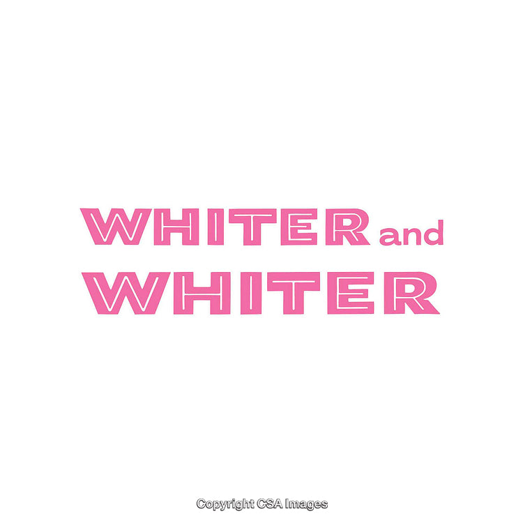 Bold Typography Design Featuring Whiter and Whiter Text in Pink Font on White