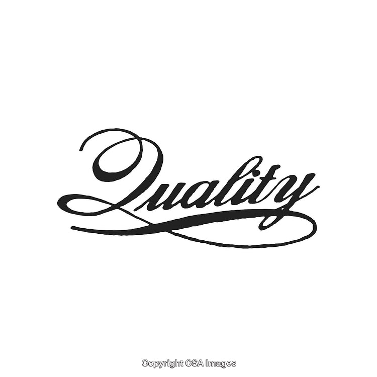 Elegant Script Typography Featuring the Word 'Quality' With Flourishing Lines