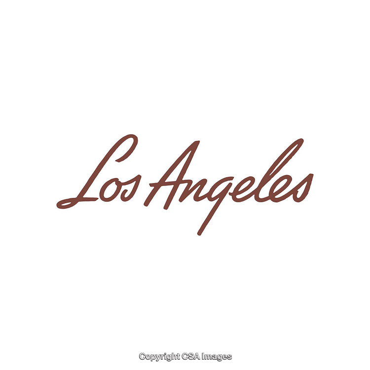 Elegant Los Angeles Handwritten Script Design on White Background