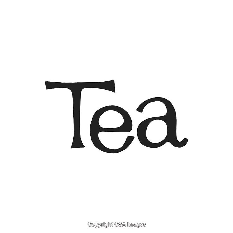 Minimalist Typography of the Word 'Tea' in Black on White Background