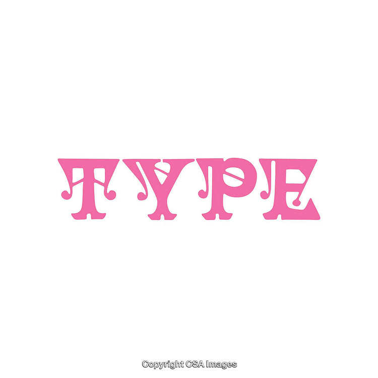 Bold Pink Decorative Typeface on White Background