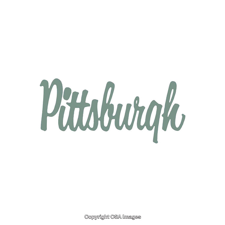 Classic Script Design Featuring the Word Pittsburgh in Green