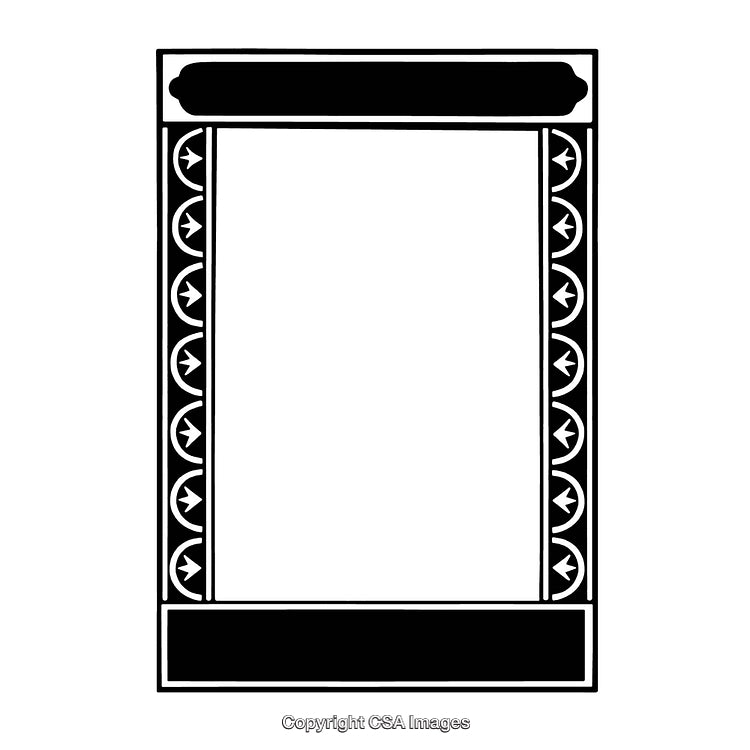 Black and White Border Frame with Decorative Pattern