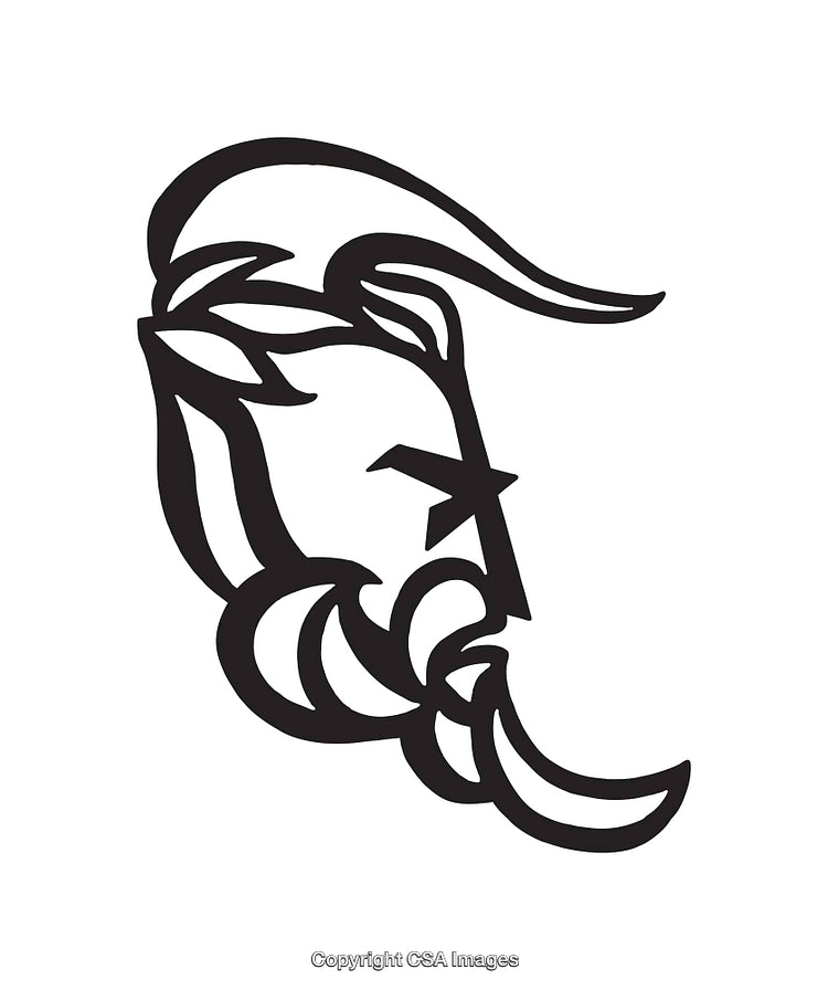 Stylized Line Art Illustration Featuring a Bearded Face in Contemporary Design