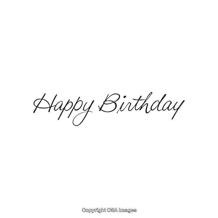 Stylish Handwritten Happy Birthday Greeting on White Background