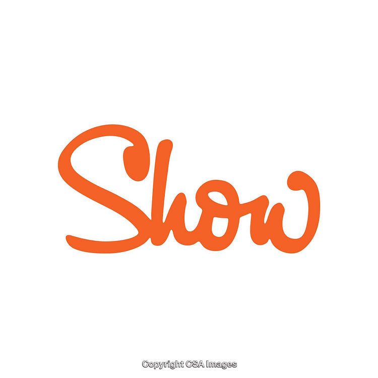 Bold Orange Show Typography on White Background for Graphic Design