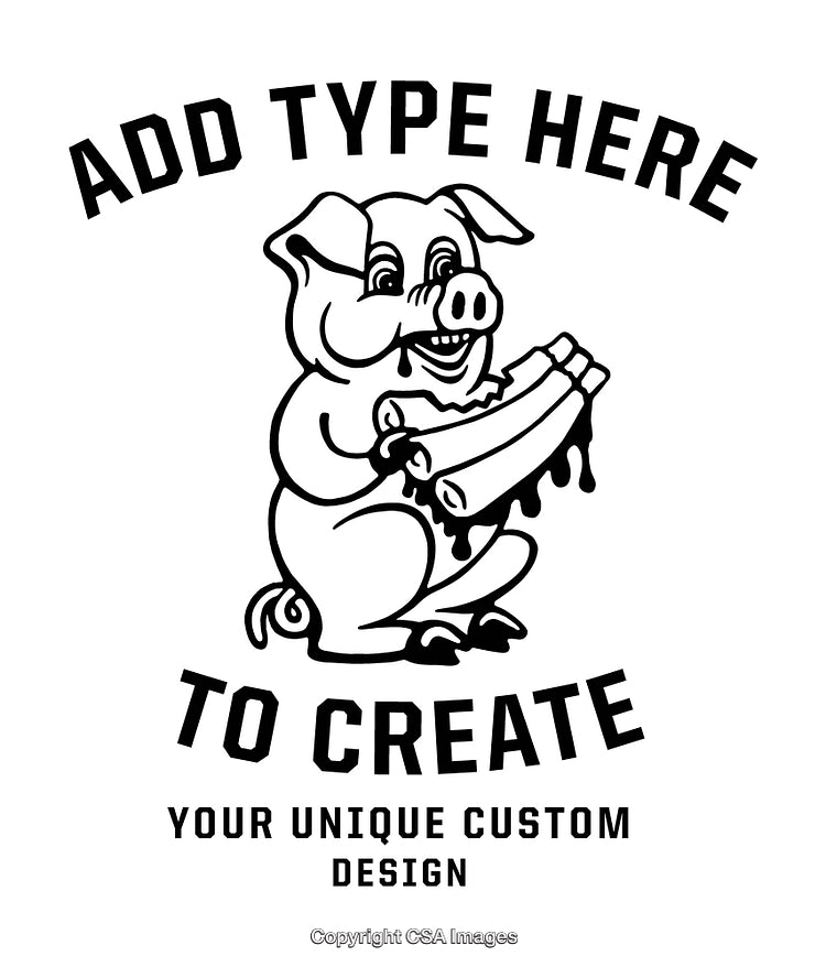 Pig Eating BBQ Design Format
