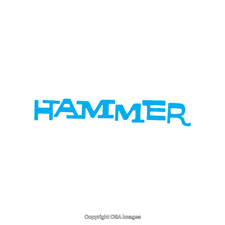 Creative Blue Artistic Text Design Featuring the Word Hammer