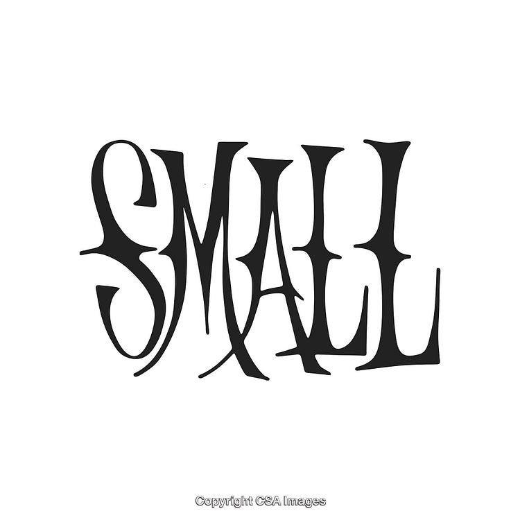 Creative Typography Featuring Word 'Small' in Bold Artistic Calligraphy Design