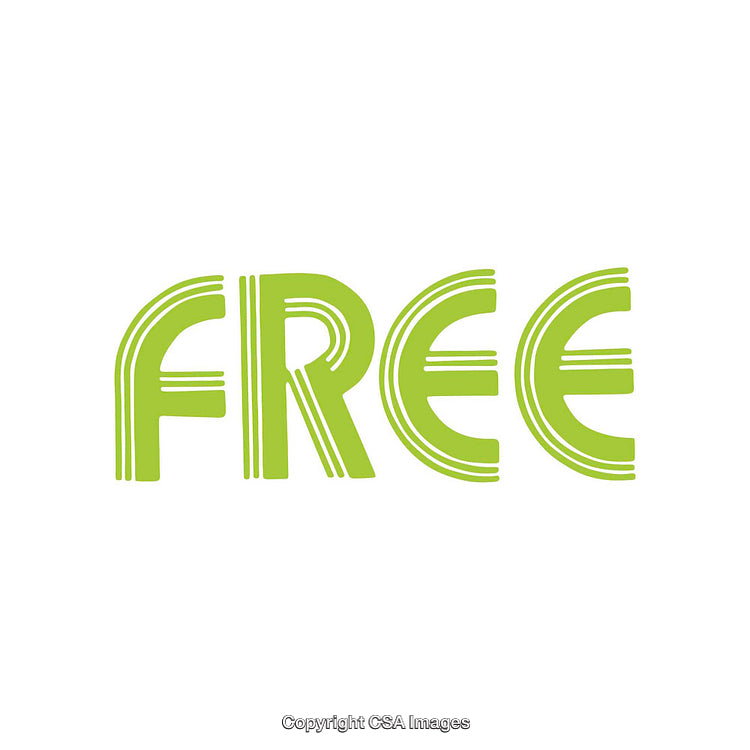Green Styled Text Reading Free on a Plain White Background