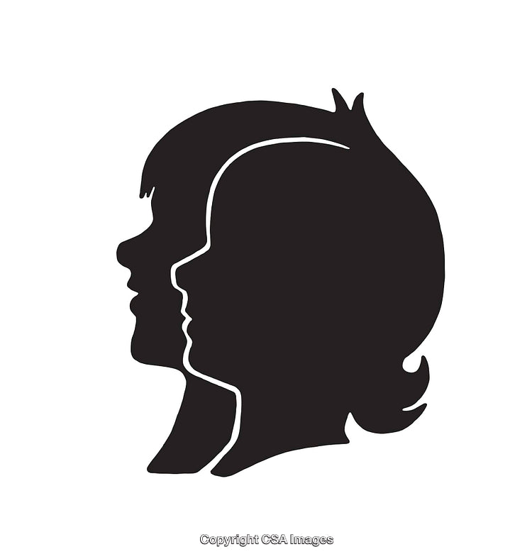 Silhouette of Two Faces in Artistic Profile Design