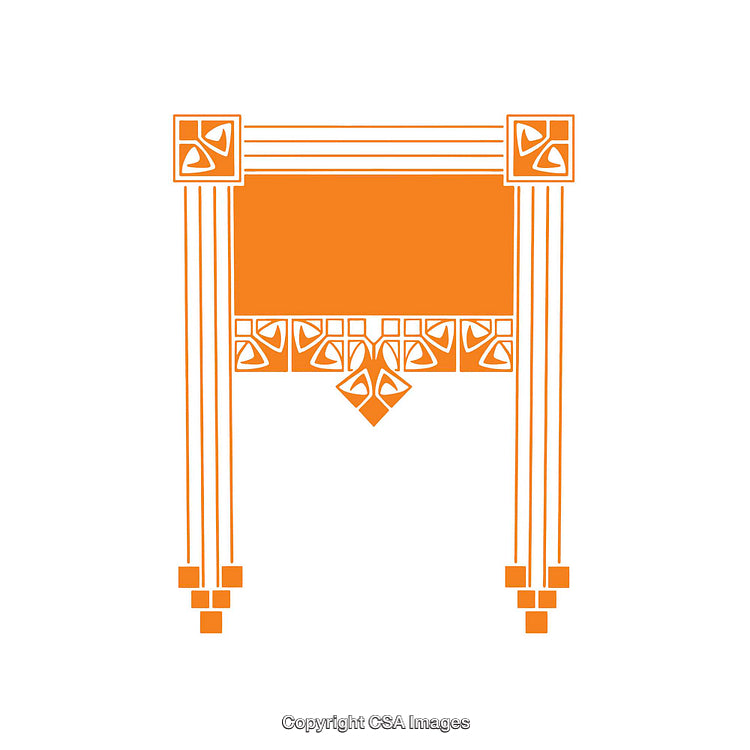 Abstract Geometric Orange Border Design with Symmetrical Patterns