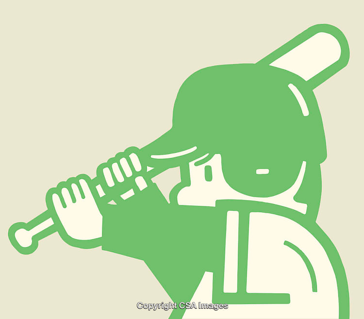 Minimalist Artwork of a Baseball Player Ready to Swing the Bat